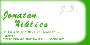 jonatan miklics business card